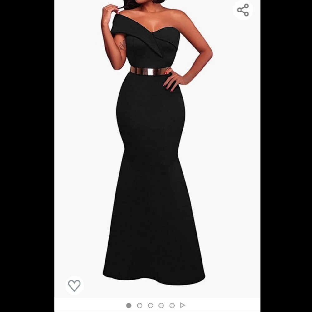 SEBOWEL Women's Sexy Off The Shoulder Oversized Bow Applique Evening Gown Party